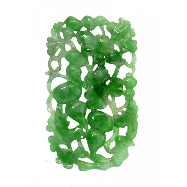 A CHINESE CARVED JADEITE GOURD PENDANT Image