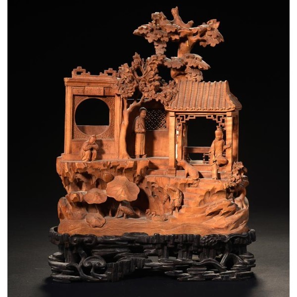 A CHINESE SANDALWOOD CARVING Image