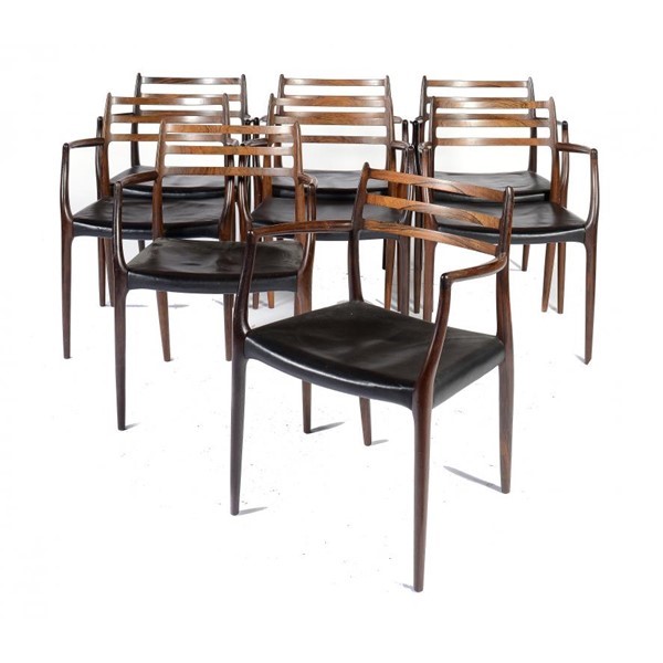 SET OF EIGHT DANISH ROSEWOOD CHAIRS Image