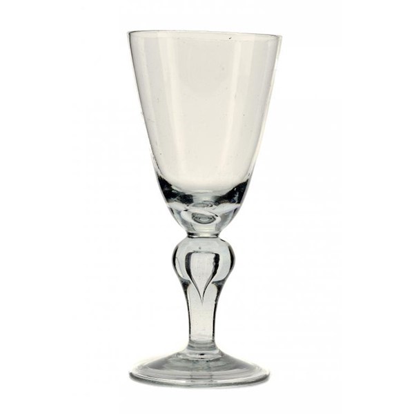 AN ENGLISH HEAVY BALUSTER GLASS GOBLET Image